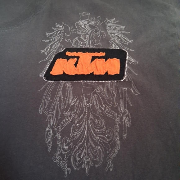 KTM T-Shirt XL Gray Graphic Print with Sewn on KTM Patch - Picture 4 of 6